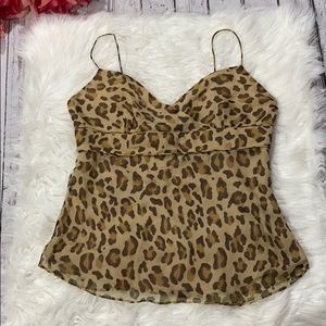 J Crew Y2K Leopard Print Silk Tank